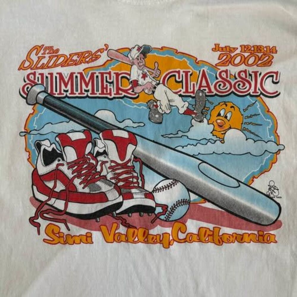 Vintage 2002 Sliders Summer Classic Simi Valley California Graphic T-Shirt White